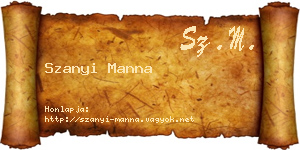 Szanyi Manna névjegykártya